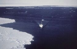 NOAA Surveyor, 1977 sailing parallel to the ice pack.jpg