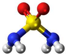 Ball-and-stick model of the sulfamide molecule