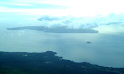 Aerial view of Kaho‘olawe, Molokini, and the Makena side of Maui