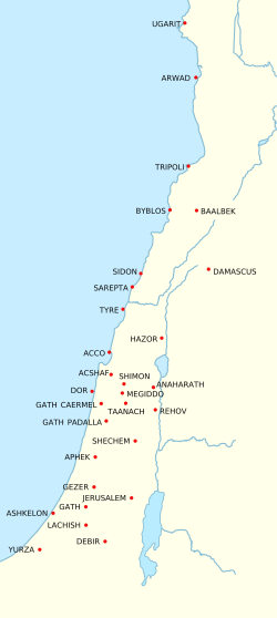 The major Canaanite city-states in the Bronze Age