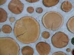 Cordwood masonry wall detail. This alternative building method is called cordwood masonry, cordwood construction or stackwall because the wall resembles a stack of cordwood. Source: Rob Roy, Earthwood Building School. http://www.cordwoodmasonry.com