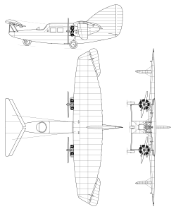 Focke-Wulf F-19 Ente 3-view line drawing.svg