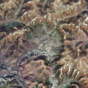 Logancha impact crater, Krasnoyarsk Krai, Russia, Sentinel-2 satellite image, 2018-09-29.jpg