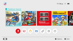 The Nintendo Switch main menu.