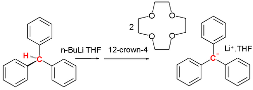 Formation of the triphenylmethane anion