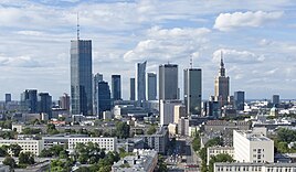 Warsaw business district from Novotel
