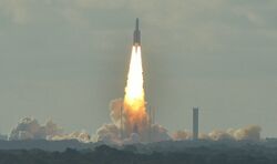 Ariane 5 lifting off from the Guiana Space Centre in Kourou, French Guiana.jpg