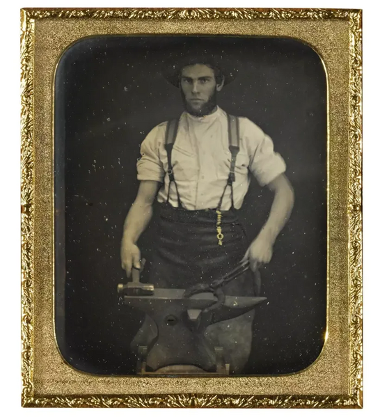 File:Blacksmith Forging a Horshoe, c. 1859–1860, Summer A. Smith.webp