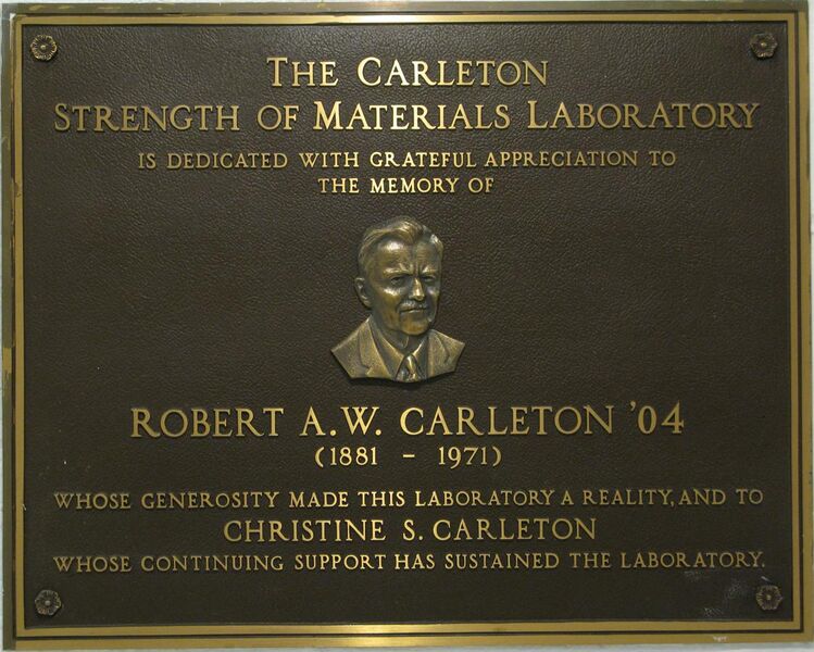 File:Carleton Lab Bronze Plaque.jpg