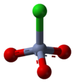 Ball-and-stick model of the chlorochromate anion