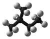 Ball and stick model of isopentane