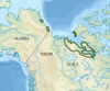 Symphyotrichum pygmaeum distribution map: areas of Alaska, Northwest Territories, and Nunavut