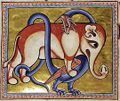 Folio 65 Verso - Dragon (detail)