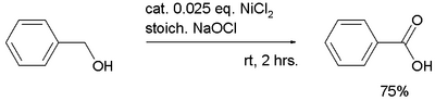 Nickel oxide hydroxide oxidation of benzyl alcohol