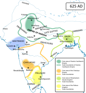 The Later Guptas as vassals of Harsha, c. 625 CE