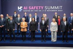 Vice President Harris at the group photo of the 2023 AI Safety Summit.jpg