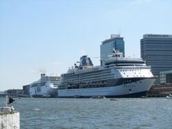 Cruise ships constellation and costa neoromantica passenger terminal amsterdam.jpg