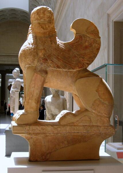 File:Marble sphinx on a cavetto capital.jpg