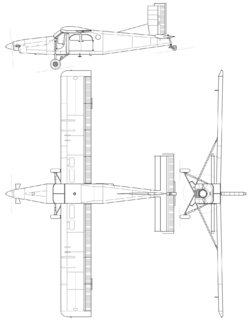 Pilatus PC-6 Turbo-Porter 3-view line drawing.svg