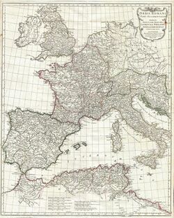 1763 Anville Map of the Western Roman Empire (including Italy) - Geographicus - RomanEmpireWest-anville-1763.jpg