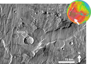 Martian impact crater Koga based on day THEMIS.png