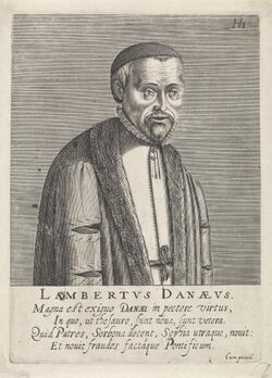 Portret van Lambert Daneau Beroemde hervormers (serietitel) Icones virorum nostra patrumq. memoria illustrium (serietitel), RP-P-1907-3953.jpg