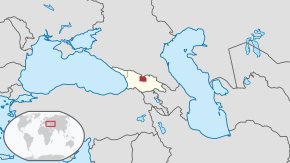 South Ossetia (red) within Georgia (yellow)