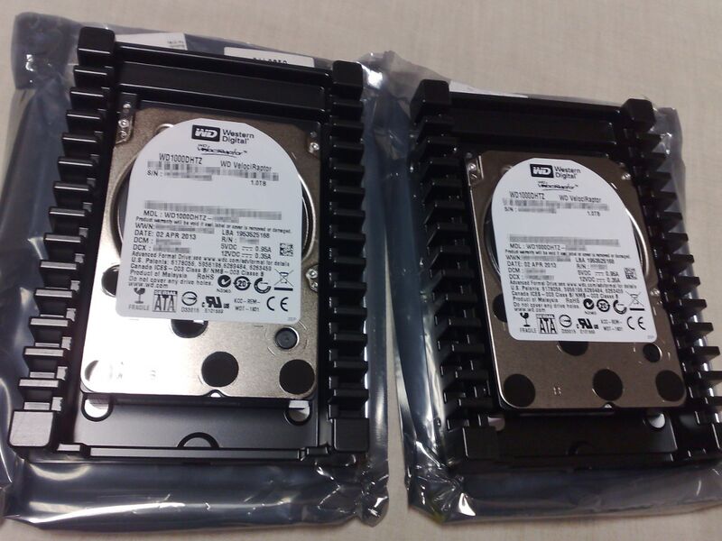 File:Two Western Digital VelociRaptor 1 TB SATA 10,000 rpm 3.5-inch HDDs.jpg