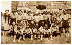 Turbaned Sikhs of the Indian Hockey Team who achieved gold at the 1952 Summer Olympics, Helsinki.