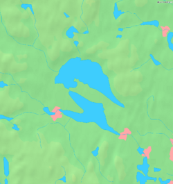 Map showing location of the lakes within the area