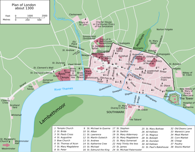 File:Map of London, 1300.svg