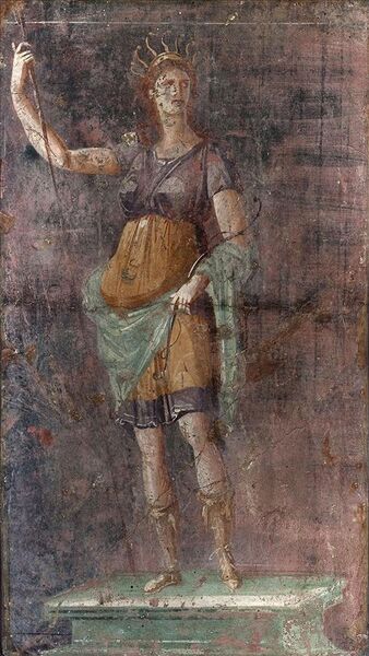 File:Statue of Artemis, fresco from Pompeii.jpg