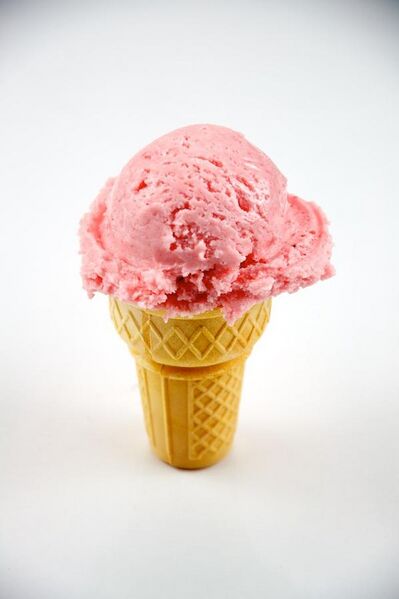 File:Strawberry Ice Cream Cone (5076899310).jpg