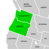 Symphyotrichum × columbianum recorded occurrences map: Oregon and Washington.