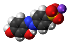 Space-filling model of chrysoine resorcinol as a sodium salt