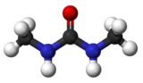 Ball and stick model of dimethylurea