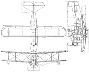 Loening C-1W Amphibian 3-view Aero Digest April 1928.png