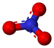 Ball-and-stick model of the nitrate anion
