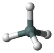 Ball-and-stick model of the stannane molecule