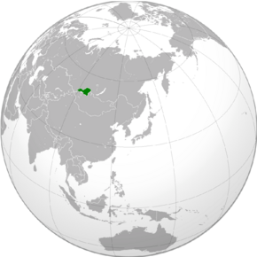 Location of the Tuvan People's Republic (modern-day boundaries)