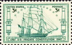 USS Constitution 150 Anniversary Issue of 1947-3c.jpg