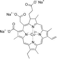 Structural formula of chlorophyllin, sodium salt