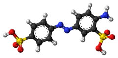 Ball-and-stick model of the Fast Yellow AB molecule