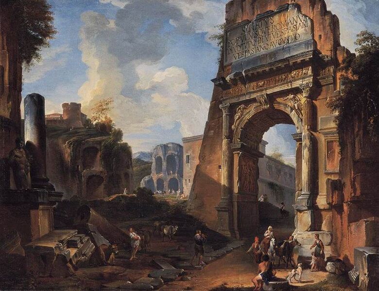 File:Giovanni Paolo Pannini - Ideal Landscape with the Titus Arch - WGA16970.jpg
