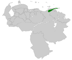 Grallaricula cumanensis map.svg