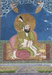 Portrait of the Grand Sayyid Hazrat Ishaan. In the Mughal and Ottoman Empire, Muhammad's descendants formed a kind of nobility with the privilege of wearing green clothes (shawls, turbans and mantles).