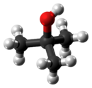 Ball and stick model of tert-butyl alcohol