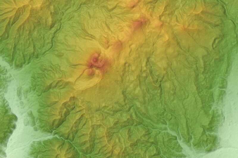 File:Akita-Komagatake Volcano Relief Map, SRTM-1.jpg