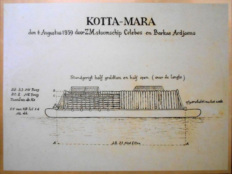 File:KOTTA-MARA den 6 Augustus 1859 door Z.M. stoomschip Celebes en Barkas Ardjoeno.jpg