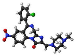 Loprazolam molecule ball.png